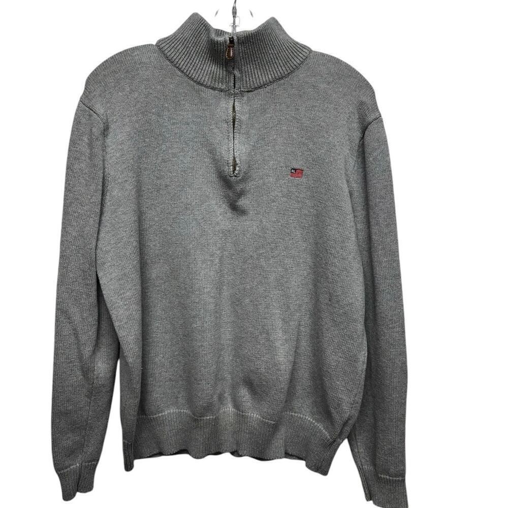 Polo Jean Co. by Ralph Lauren 1/4 Zip Pullover Sweater Gray Size L - Picture 6 of 9